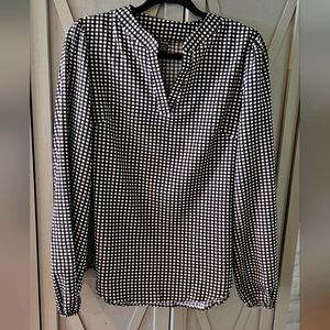 SHEIN Gingham Black and White Blouse XL
